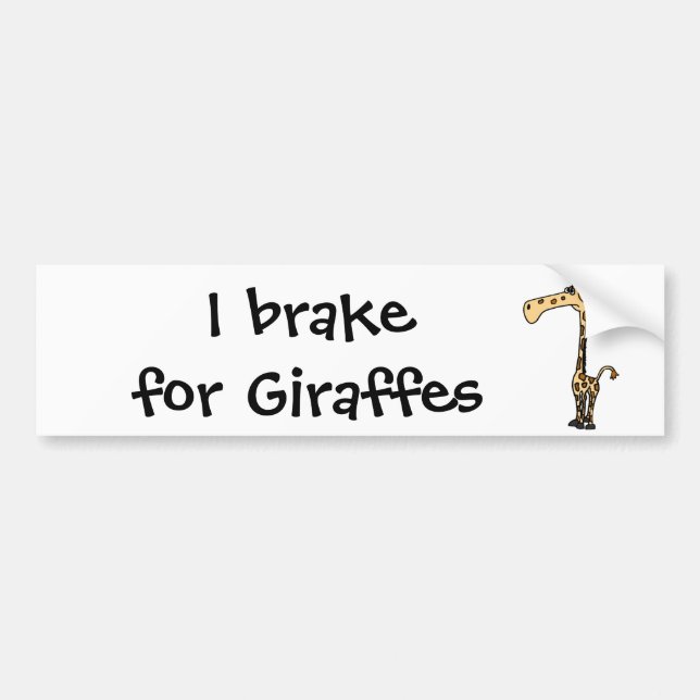 BJ, lustige traurige Giraffe Autoaufkleber (Vorne)