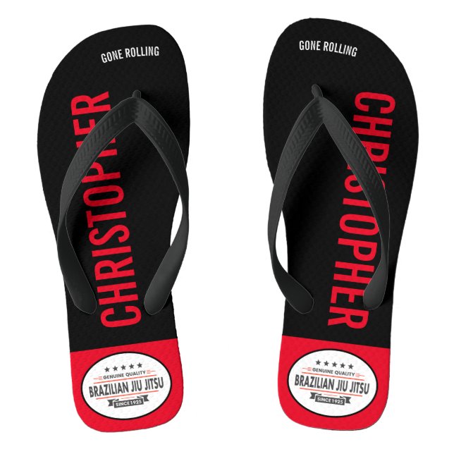 BJJ Black Belt Genuine Quality Gone Rolling Flip Flops (Fußbett)