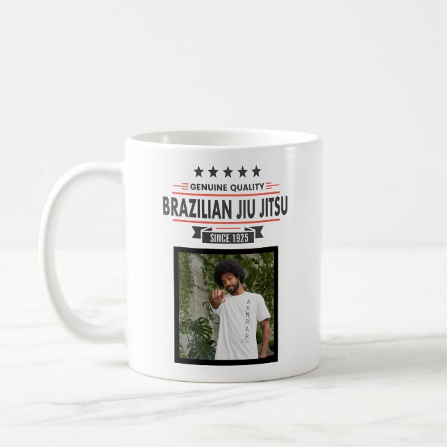 BJJ Black Belt mit Namen und Datum der Auszeichnun Kaffeetasse (Links)