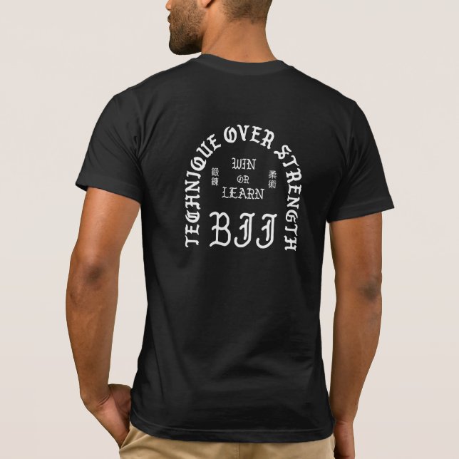 BJJ Blackletter (weiß) T-Shirt (Rückseite)