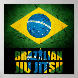 BJJ Brazilian Jiu Jitsu - Brasilianisches Flaggenp Poster
