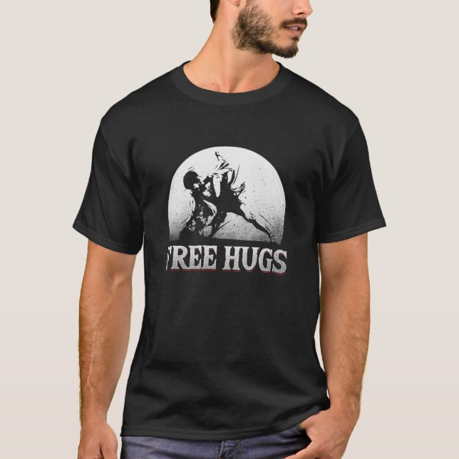 Bjj Free Hugs Brasilianischer Jiu Jitsu Mixed Mart T-Shirt (Vorderseite)