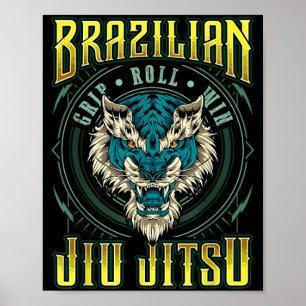 BJJ-Griff-Roll-Sieg - Grappling Jiu Jitsu Tigersch Poster