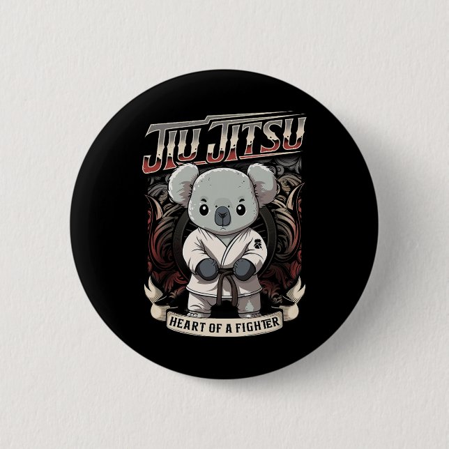Bjj Herz eines Kämpfers - Jiu Jitsu Byby Koala  Button (Vorderseite)