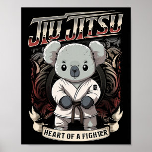 Bjj Herz eines Kämpfers - Jiu Jitsu Byby Koala Poster