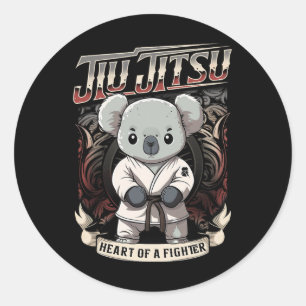 Bjj Herz eines Kämpfers - Jiu Jitsu Byby Koala  Runder Aufkleber