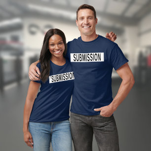 BJJ Jiu Jitsu Einreichung blau und weiß T-Shirt