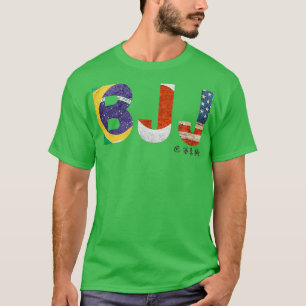 BJJ mit Brasilien, Japan und US-Flagge T-Shirt