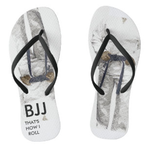 BJJ schwarzer Gurt drehen Reinfälle um Flip Flops