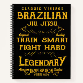 BJJ Train Smart Fight Hard Vintag Jiu Jitsu Notizbuch