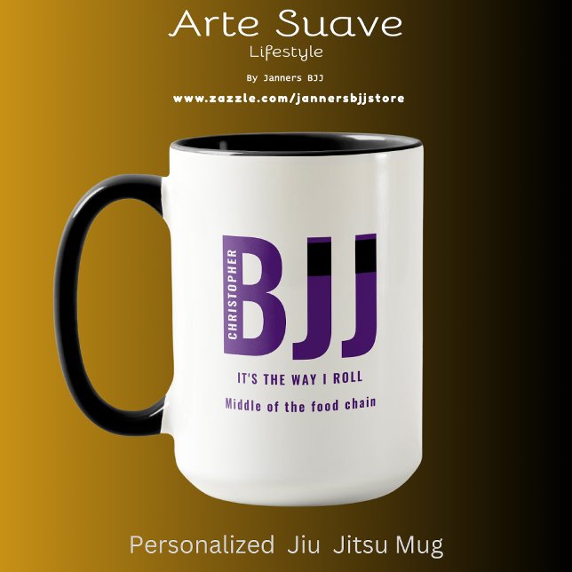 BJJ Way I Roll Fügen Sie Ihren Namen Jiu Jitsu Lil Tasse (BJJ Purple Belt Coffee Mug. Easily personalized.)