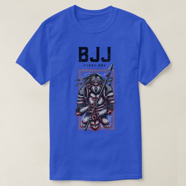 BJJ Wolf Samurai Spear, Jiu Jitsu, Grappling, MIXE T-Shirt (Design vorne)