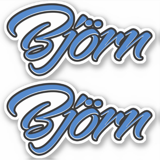 Björn Name blue Aufkleber Sticker Stickerset (Vorderseite)