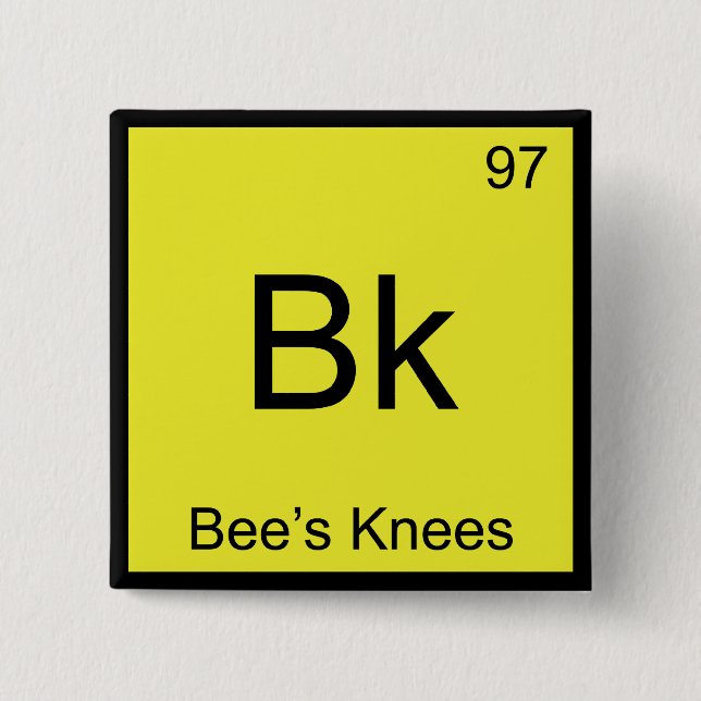 Bk - Bienensche Chemie-Element Symbol-T-Shirt Button (Vorderseite)