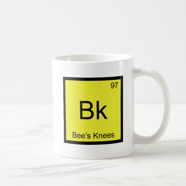 Bk - Bienensche Chemie-Element Symbol-T-Shirt Kaffeetasse (Rechts)