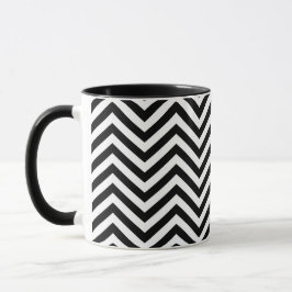 BKack & White Zig Zag 1 Tasse