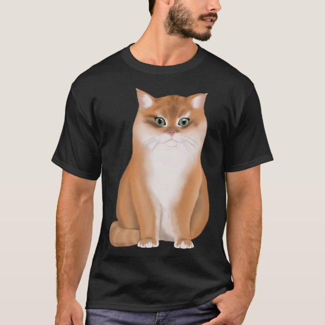 BKH British Kurz Hair Cat Black Golden Shaded T-Shirt (Vorderseite)