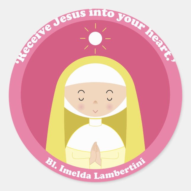 Bl. Imelda Lambertini Runder Aufkleber (Vorderseite)