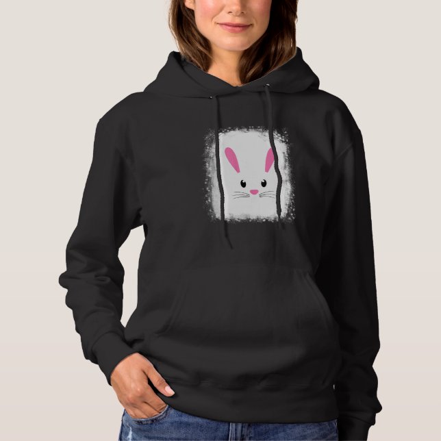 Blached Bunny Face Leopard Brille Headband Happy Hoodie (Vorderseite)