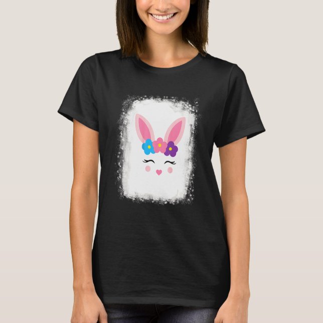 Blached Bunny Face Leopard Brille Headband Happy T-Shirt (Vorderseite)