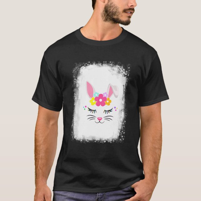 Blached Bunny Face Leopard Brille Headband Happy T-Shirt (Vorderseite)