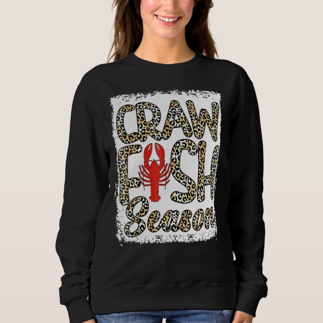 Blached Craw Fish Season Leopard Crawfish Boil Lo Sweatshirt (Vorderseite)