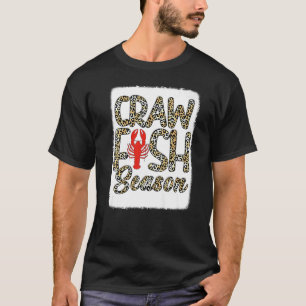 Blached Craw Fish Season Leopard Crawfish Boil Lo T-Shirt