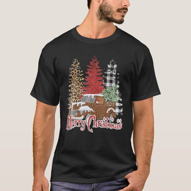 Blached FroChristmas Pine Trees Weihnachtsbaum T-Shirt (Vorderseite)
