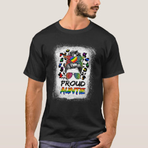 Blached Leopard Proud Auntie Lgbtq Pride Month Ma T-Shirt