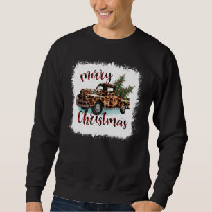 Blached MerChristmas Leopard Truck Weihnachten T Sweatshirt