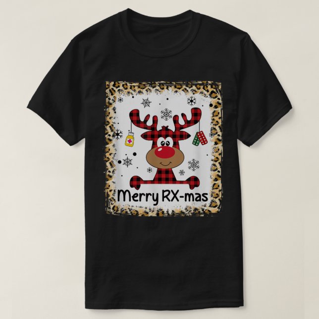 Blached Merry RXMas Reindeer Christmas Pharmacy C T-Shirt (Design vorne)