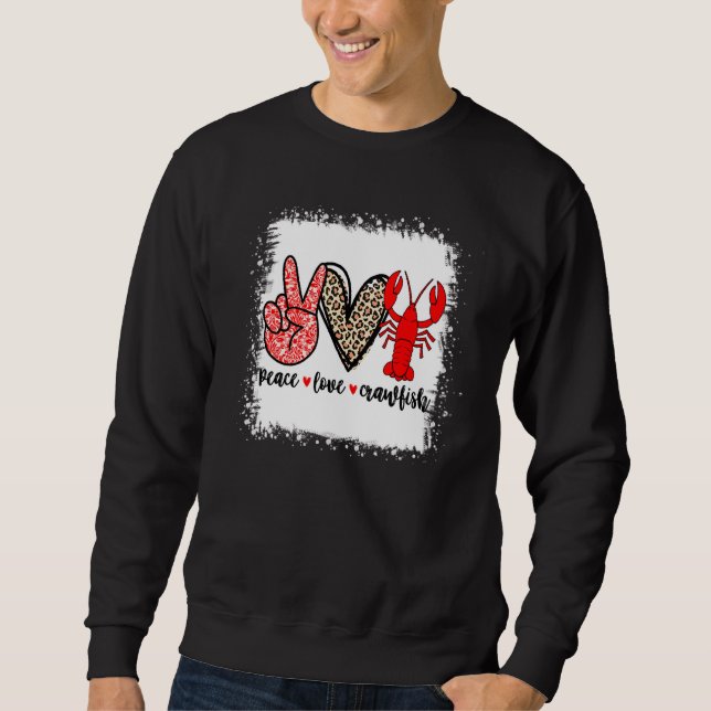 Blached Peace Liebe Crawfish Leopard Kräutergewäss Sweatshirt (Vorderseite)