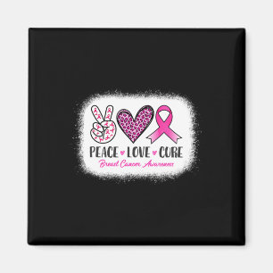 Blached Peace Liebe Cure Leopard BreastCancer Awa Magnet