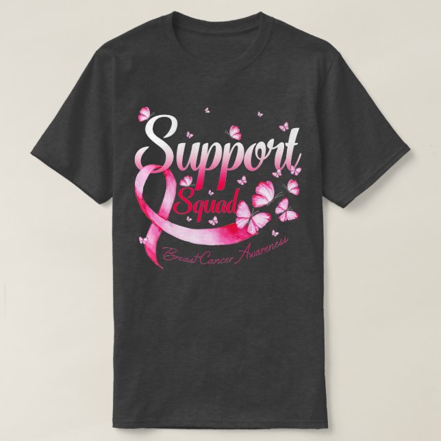 Blached Pink Ribbon Support Squad Awareness (87) T-Shirt (Design vorne)