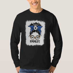 Blached Socci Mimi Life Leopard Messy Bun Mimi m T-Shirt