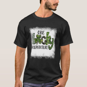 Blached St Patricks Day Leopard One Lucky Acupunc T-Shirt