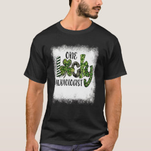 Blached St Patricks Day Leopard One Lucky Audiolo T-Shirt