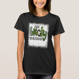 Blached St Patricks Day Leopard One Lucky Beautic T-Shirt