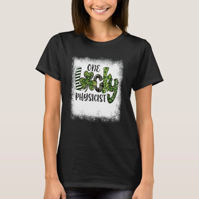 Blached St Patricks Day Leopard One Lucky Physici T-Shirt (Vorderseite)