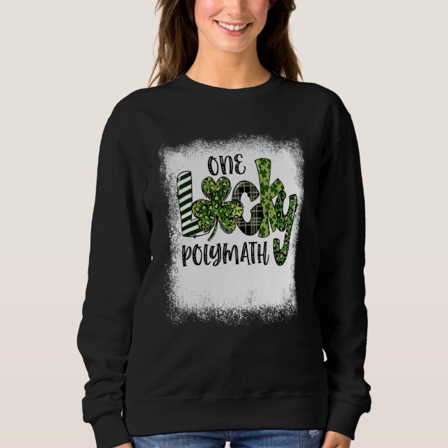 Blached St Patricks Day Leopard One Lucky Polymat Sweatshirt (Vorderseite)