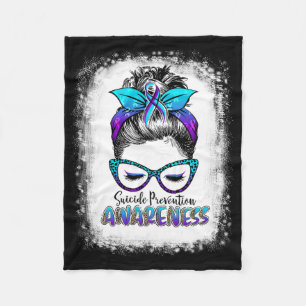 Blached Suicide Prevention Awareness Week Messy B Fleecedecke