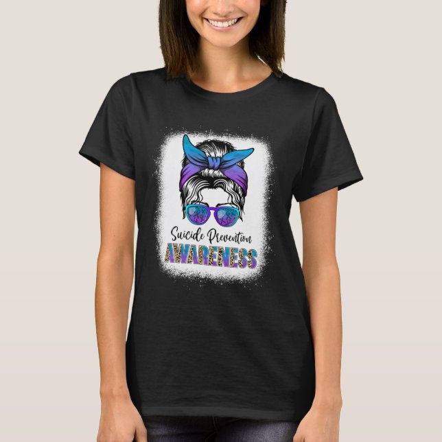Blached Suicide Prevention Awareness Week Messy B T-Shirt (Vorderseite)