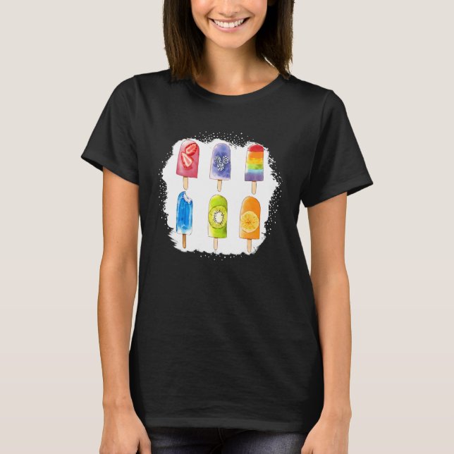 Blached Summer Ice Cream Popsim Eis Lolly Vacat T-Shirt (Vorderseite)