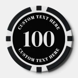 Black 100 Numbered Pokerchips
