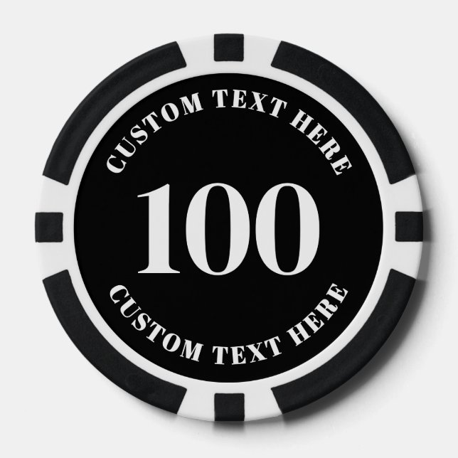 Black 100 Numbered Pokerchips (Vorderseite)