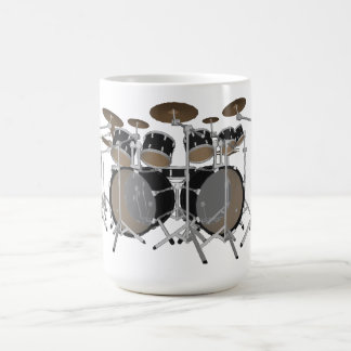 Black 10 Piece Drum Kit - Kaffee Tasse