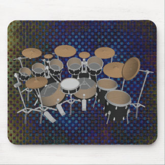 Black 10 Piece Drum Set: Schwarze Mousepad: Tromme Mousepad