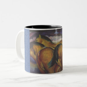 Black 11 oz Zwei-Tone-Tasse FRANZ MARC Gelbe PFERD Zweifarbige Tasse