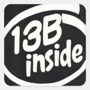 Black 13b Rotary Motor Stickers