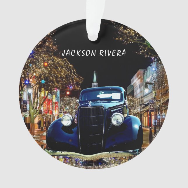 Black 1930's Sedan Weihnachten Ornament (Vorderseite)